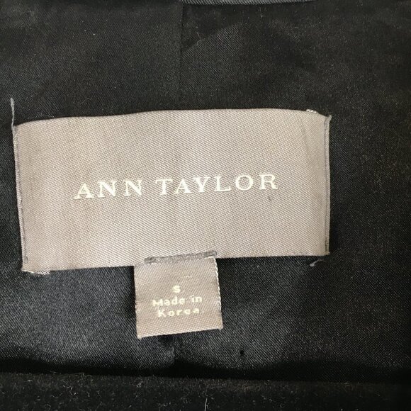 Ann Taylor Black Double Brested Nylon Blend Lined Winter Jacket Size S - Picture 9 of 12
